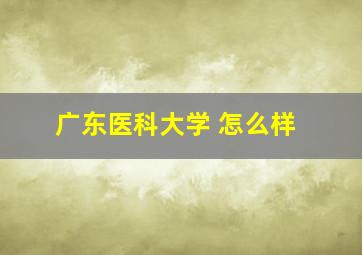 广东医科大学 怎么样